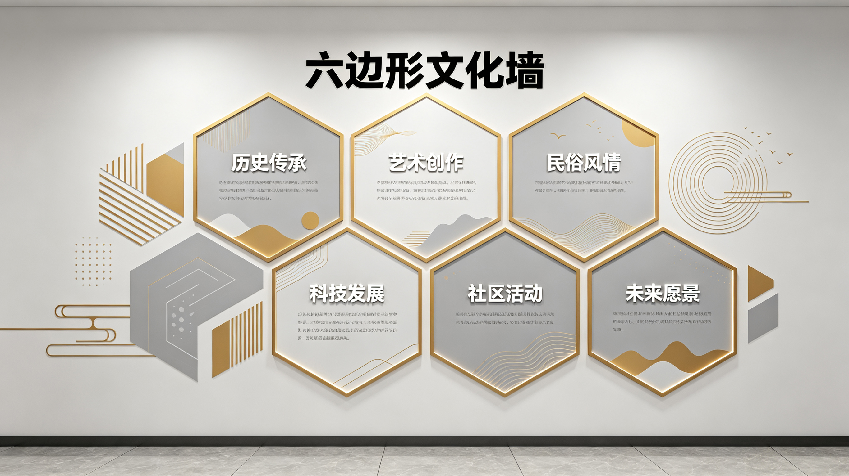 广南企业文化墙 | 六边形信息美学